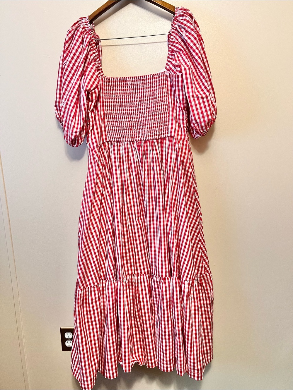 Abercrombie & Fitch Pink and Red Smocked Top - Picture 8 of 9